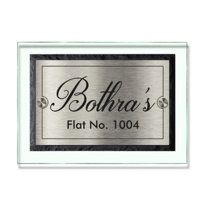 Black Stone Stainless Steel Etching Nameplate G+BS+SS 2