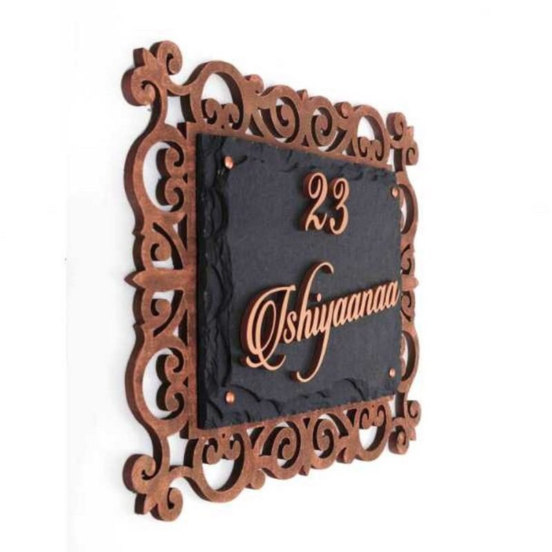 Stone Acrylic Copper Paint With MDF Base Design Nameplate 2