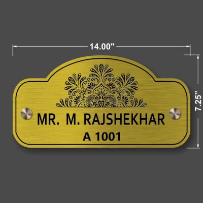 Brass Letters Nameplate M Rajshekhar BE