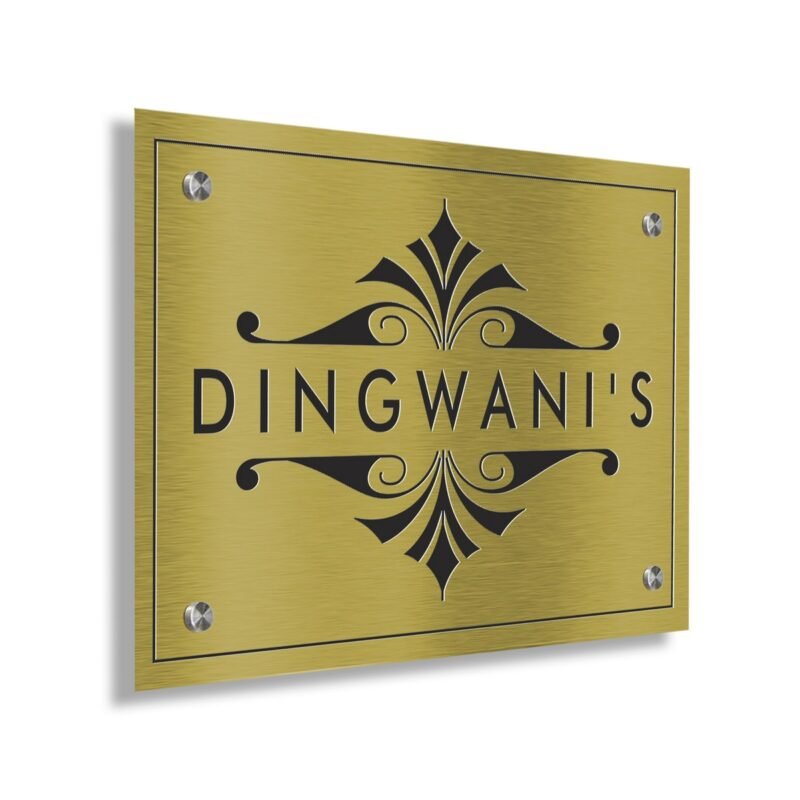 Brass Letters Nameplate With Duco paint Dingwani’s BE