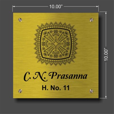 Brass Nameplate Colour Filled With Duco Paint