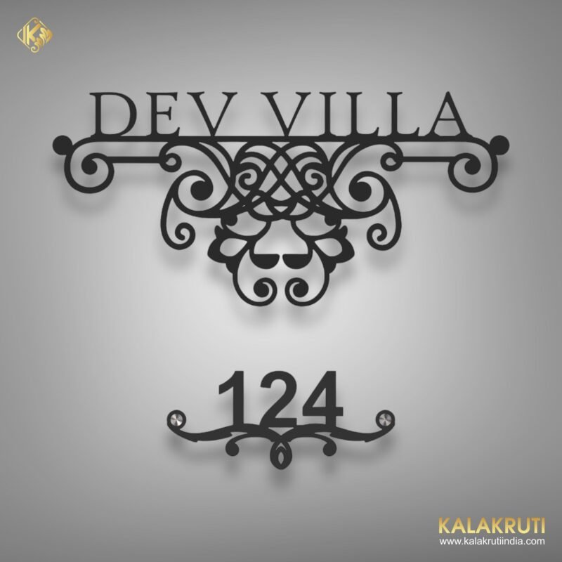Dev Villa Powder Coated Steel Nameplate Elegance (1)