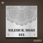 Elegant Stainless Steel Etched Nameplate With Duco Paint