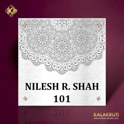 Elegant Stainless Steel Etched Nameplate With Duco Paint