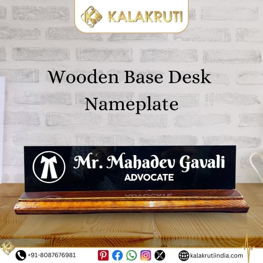 Elevate Your Office Space The Allure of Wooden Base Desk Nameplates