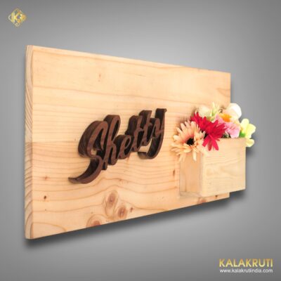 Embrace Elegance With The Shetty Flower Wooden Nameplate 2