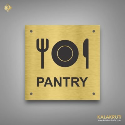 Enhance Your Kitchen Space with Our Brass Stainless Steel PANTRY Sign