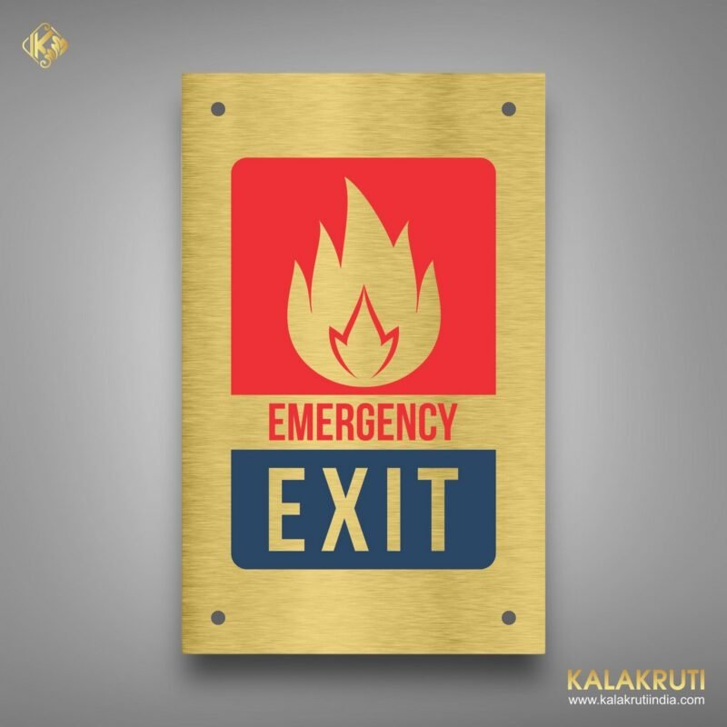 Ensure Safety With Our Brass Stainless Steel EMERGENCY EXIT Sign