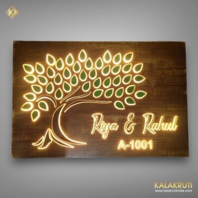 Illuminate Your Home With The Riya & Rahul LED Nameplate