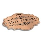 Laser Cut Copper Letters Etched Nameplate With Paint Tiwari