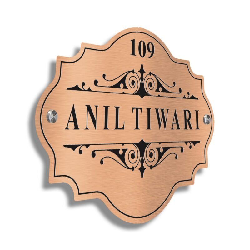 Laser Cut Copper Letters Etched Nameplate With Paint Tiwari 2
