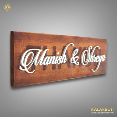 Make a Grand Entrance With The Thakur Wooden Nameplate 1