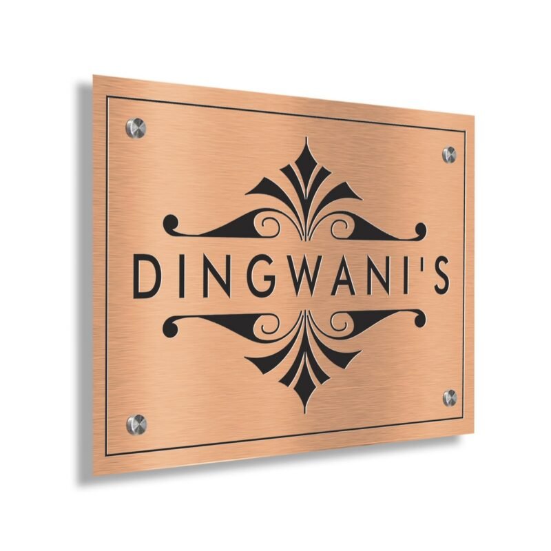 New Copper Letters Etched Color Filled Nameplate Dingwani’s CE