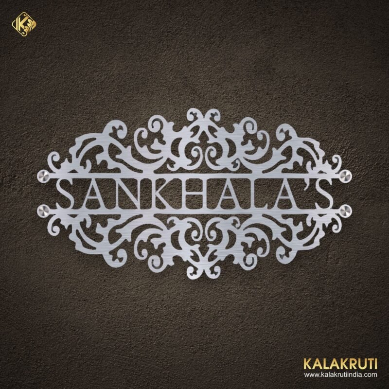 Sankhalas Stainless Steel Nameplate Elegance for Your Entryway (1)