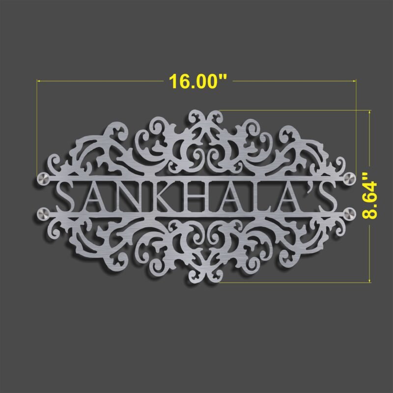 Sankhalas Stainless Steel Nameplate Elegance for Your Entryway (2)