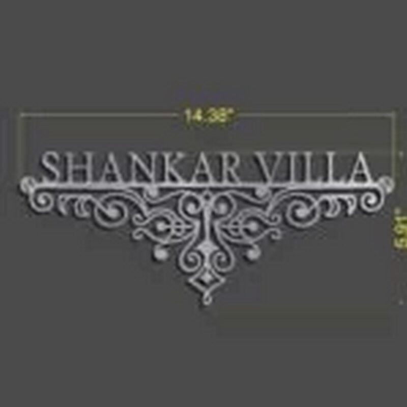 Shankar Villa Stainless Steel Nameplate Timeless Elegance for Your Home