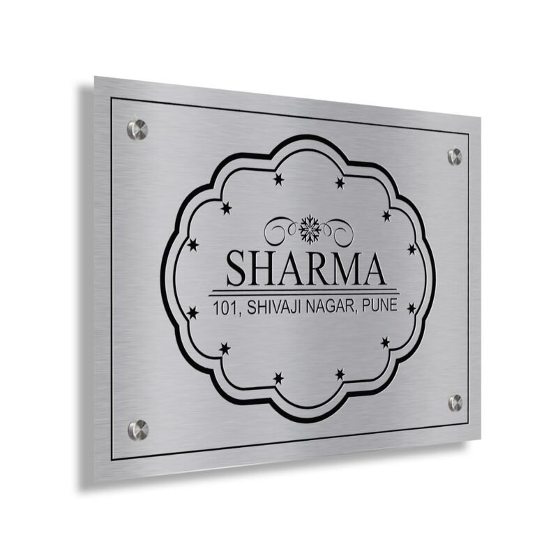 Stainless Steel Etched With Duco Paint Sharma Nameplate 2