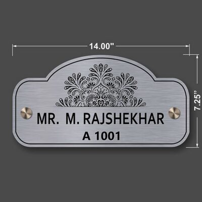 Stainless Steel Laser Cut Nameplate with Etching and Duco Paint 2