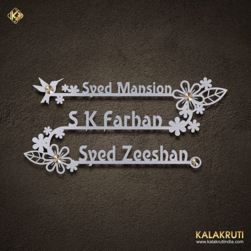 Syed Mansion Stainless Steel Nameplate Elevate Your Home's Entrance 2