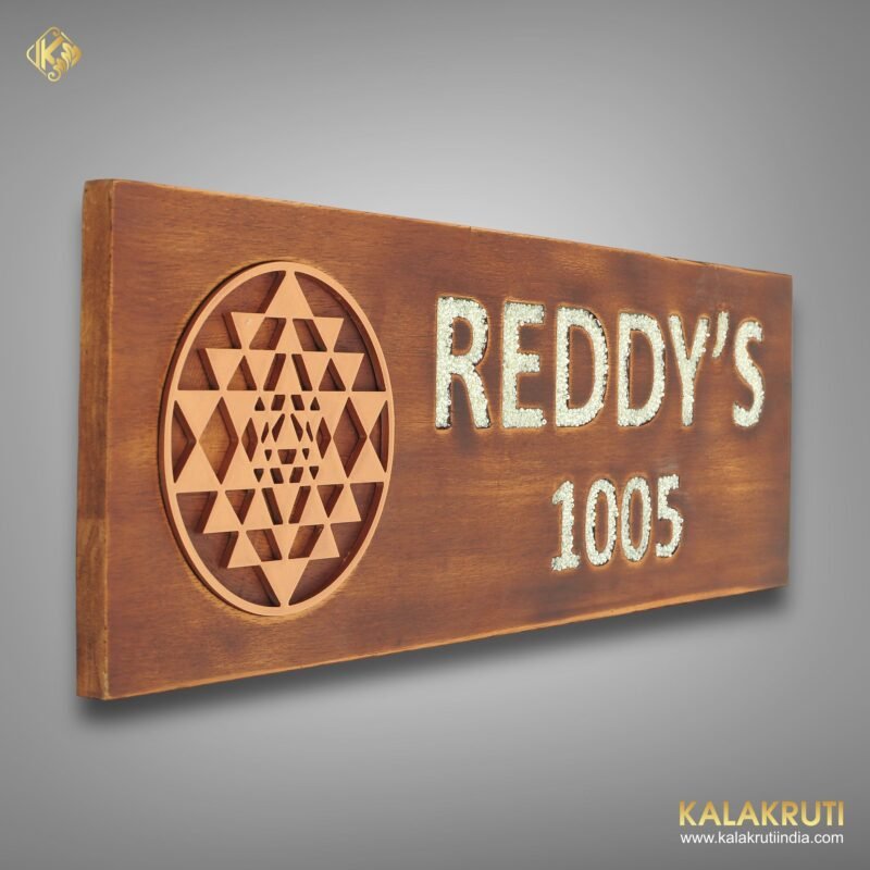 Welcome Prosperity With The Reddy's Wooden Nameplate