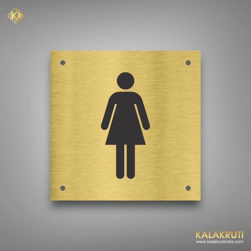 Elevate Restroom Ambiance with Our Blank Standing Female Toilet Sign