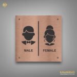 Elevate Restroom Ambiance with Our Copper Base Toilet Signage
