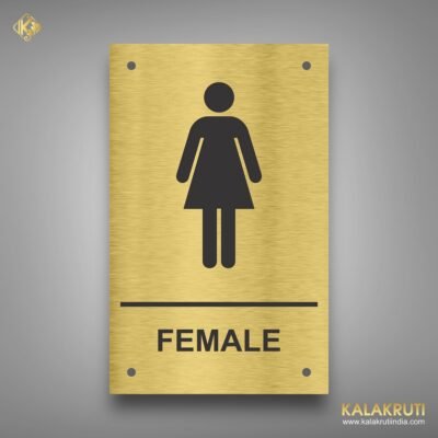Elevate Restroom Ambiance with Our Female Toilet Sign Board With Text