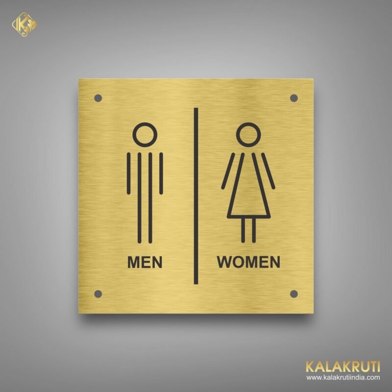 Elevate Your Restroom with Our Elegant Standing Male Women Toilet Sign Board