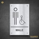 Male Handicapped Sign   Steel Accessible Restroom Indicator