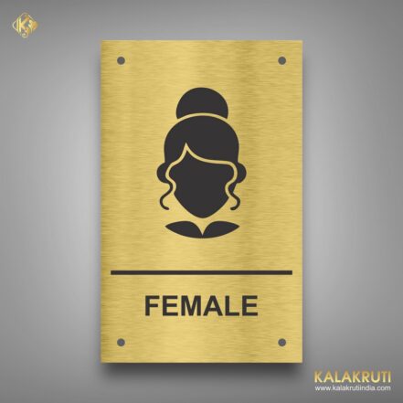 Sophisticated Female Restroom Sign Board With Text – KalaKruti India