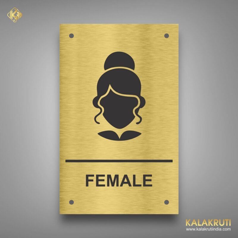 Sophisticated Female Restroom Sign Board With Text