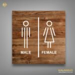 Upgrade Your Restroom Aesthetics Male Female Toilet Sign With Text