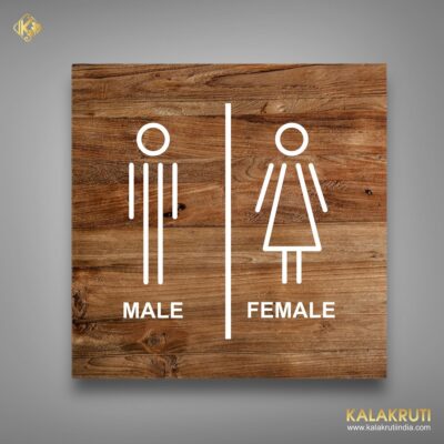Upgrade Your Restroom Aesthetics Male Female Toilet Sign With Text