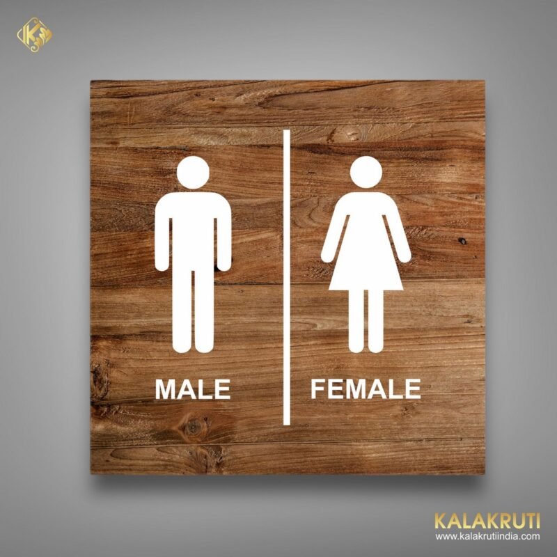 Upgrade Your Restroom Aesthetics Male Female Toilet Sign With Text 2