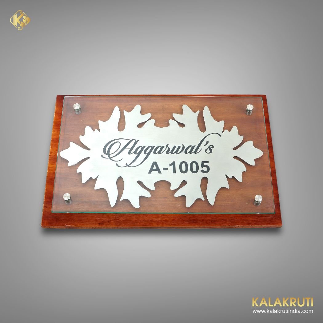 Beyond Welcome The Allure of Wooden Nameplates with Glass Cover