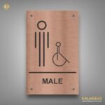 Empower Access Command Attention with Copper Male Handicapped Toilet Sign
