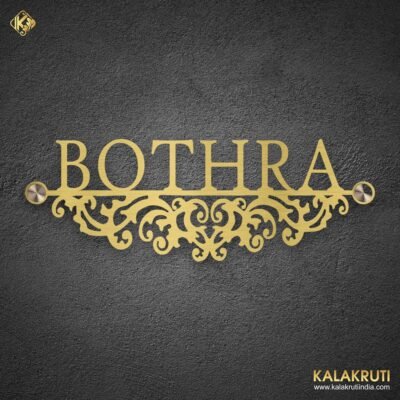 Enhance Your Space With The Allure Of Bothra Brass PVD Nameplate