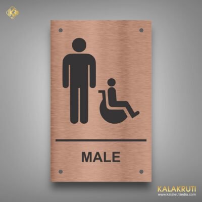 Sophisticated Restroom Markers Copper Icons with Clear Descriptive Text