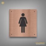 Unique Copper Radiance Female Toilet Signage without Text