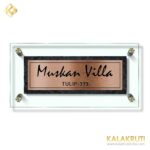 Muskan Villa Black stone with glass with Copper SS Etching