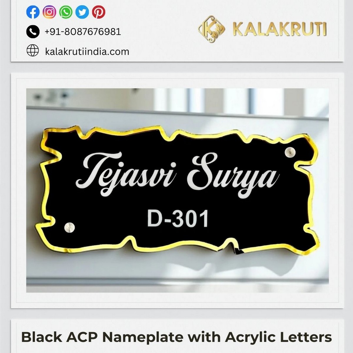 Black ACP Nameplate
