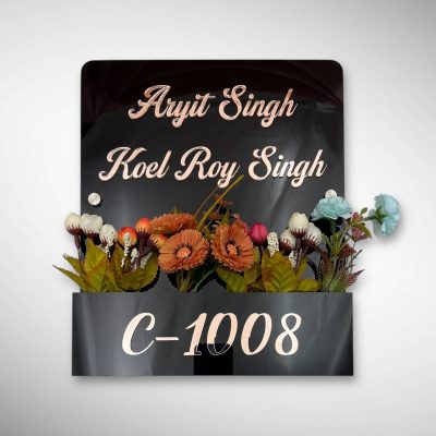 Black Acrylic Planter Nameplate