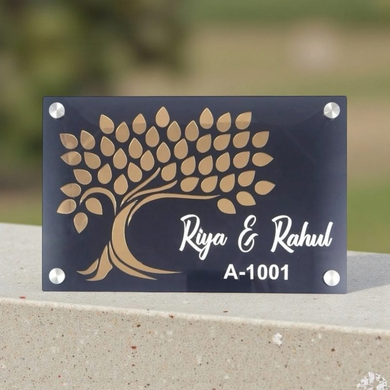 Black Base Acrylic Nameplate