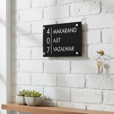 Black Base Acrylic Nameplate