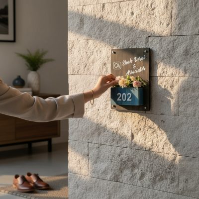 Brown Polish Planter Nameplate