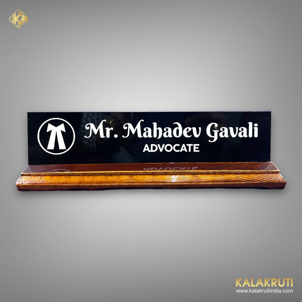 Crafting Professionalism The Elegance of Wooden Base Desk Nameplates