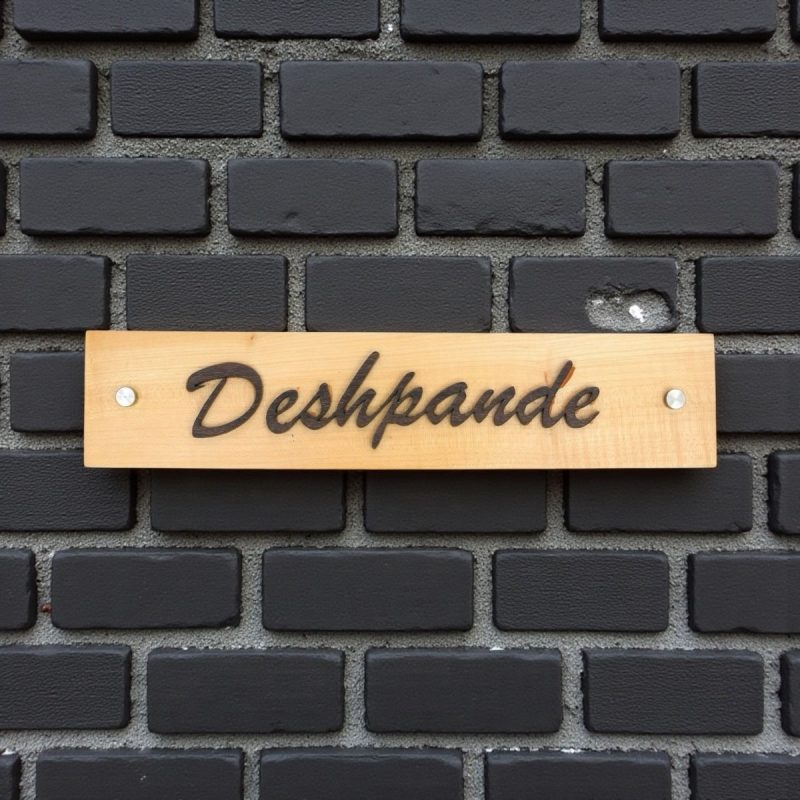 Deshpande Wooden Nameplate 3