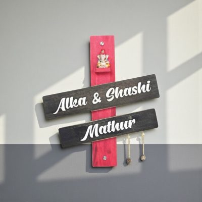 Handcrafted Stylish Wooden Nameplate 2