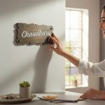 Handcrafted Stylish Wooden Nameplate 4