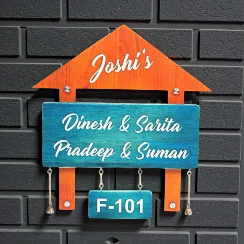 Handcrafted Wooden House Nameplate